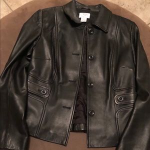 Leather short jacket